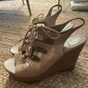 Franco Sarto lace up wedges size 7.5